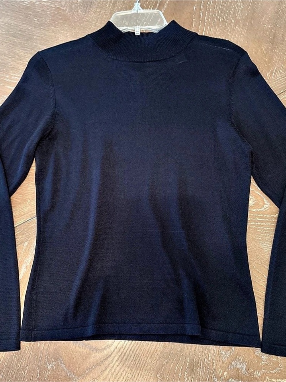 Lord & Taylor Black Mock Neck Long Sleeve Sweater Size PS Like New